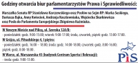 Godziny otwarcia biur parlamentarzyst&oacute;w Prawa i Sprawiedliwości