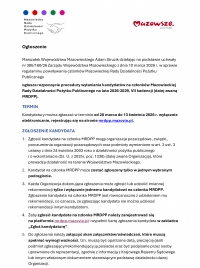 Zaproszenie na wyb&oacute;r członk&oacute;w Mazowieckiej Rady Działalności Pożytku Publicznego na lata 2026-2029, VII kadencji.
