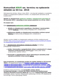 Komunikat KRUS