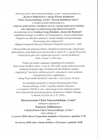 Koncerty jubileuszowe z okazji 25- lecia Ch&oacute;ru Nauczycielskiego "Canto" - 2 i 16 czerwca 2018 r.