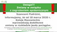 Zmiany w rozkładzie jazdy pociąg&oacute;w