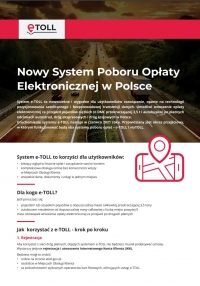 Nowy System Poboru Opłaty Elektronicznej w Polsce e-TOLL