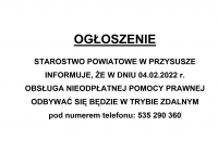 Nieodpłatna pomoc prawna w trybie zdalnym
