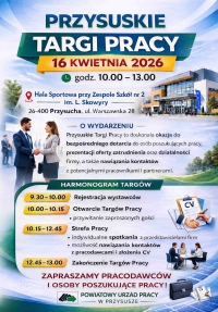 Powiatowy Urząd Pracy w Przysusze zaprasza na Przysuskie Targi Pracy.