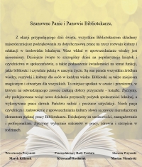 Życzenia z okazji Dnia Bibliotekarza