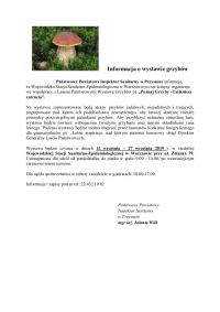 Informacja o wystawie grzyb&oacute;w