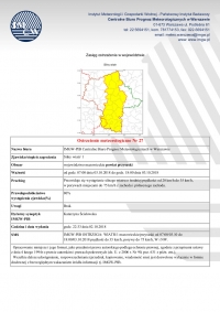 Ostrzeżenie IMGW