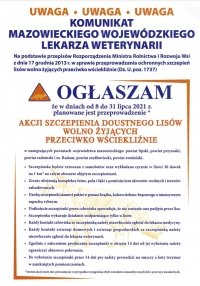 Uwaga szczepienia lis&oacute;w!!