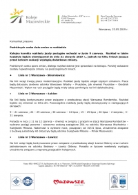 Zmiana w rozkładzie PKP