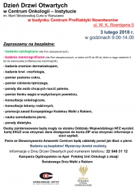 Światowy Dzień Walki z Rakiem - 3 Luty 2018 r.